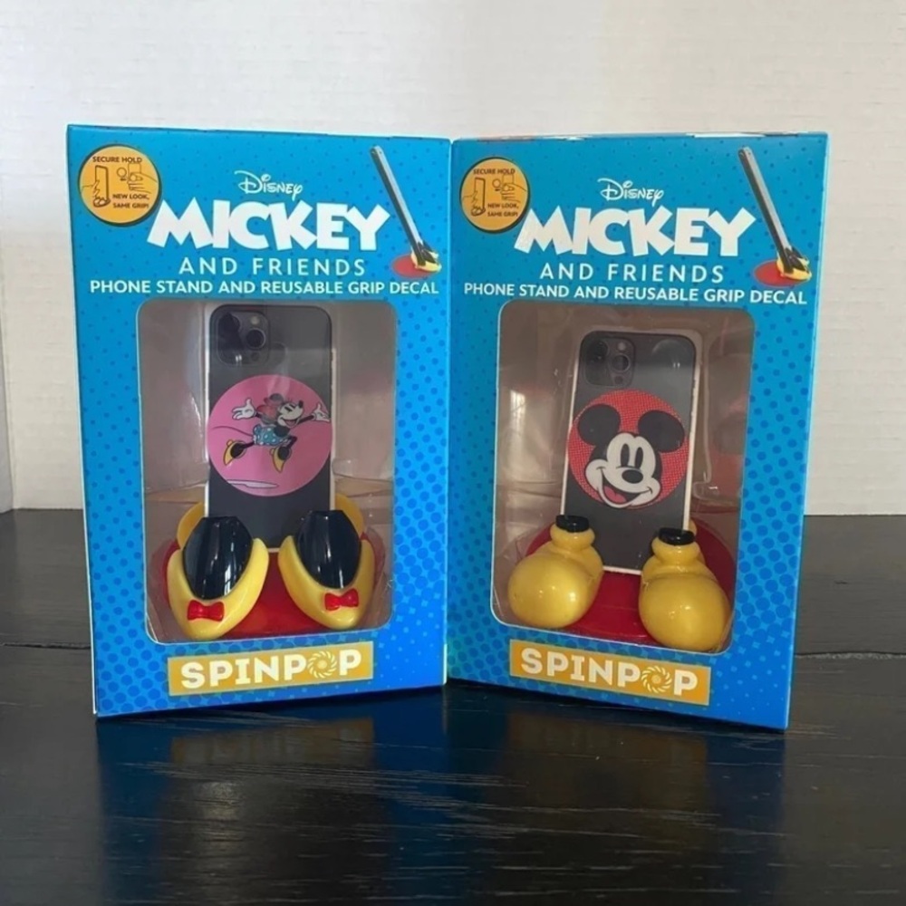 Disney Mickey and Friends Phone Stand with Reusable Grip Decal - Yellow